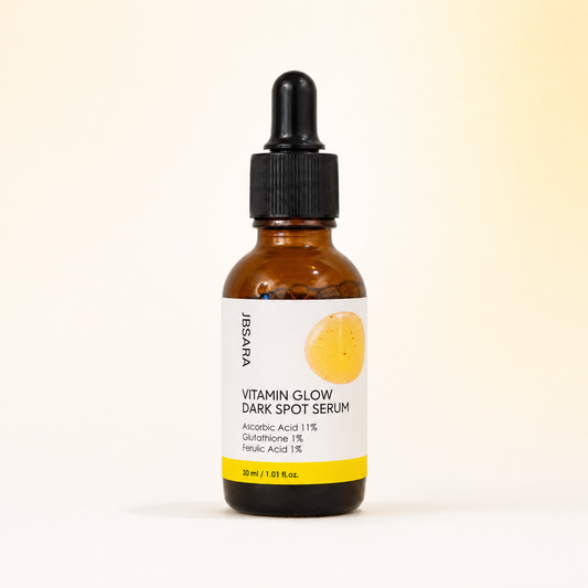 Vitamin Glow Korean Facial Serum – 11% Vitamin C + 1% Ferulic Acid for Brighter, Even-Toned Looking Skin, 30 mL